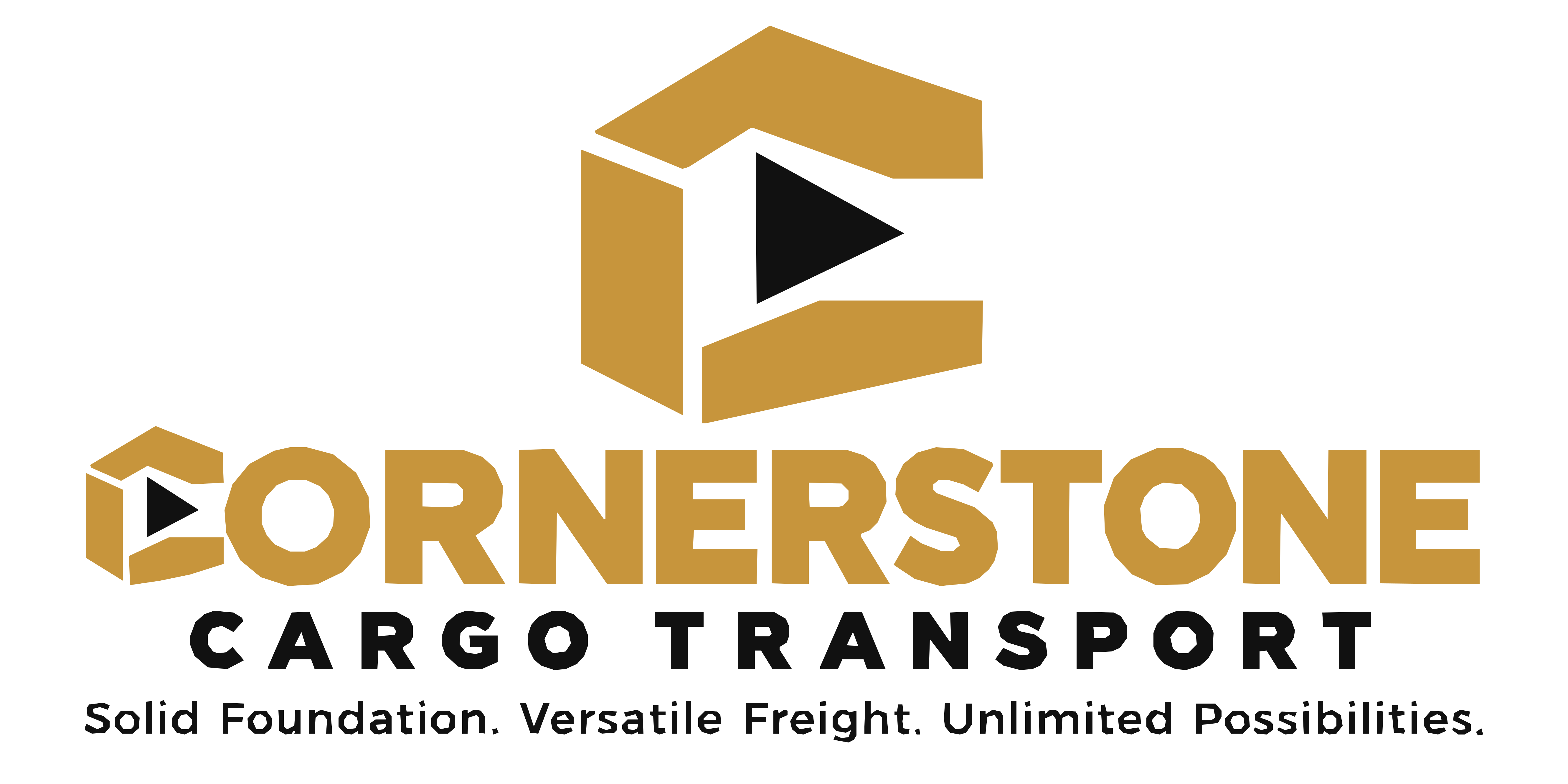 Cornerstone Cargo Transport black and gold logo